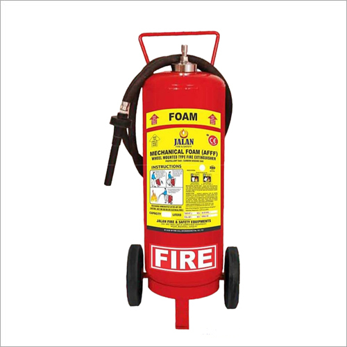 Trolley Mounted Mechanical Foam Fire Extinguisher - Color: Red