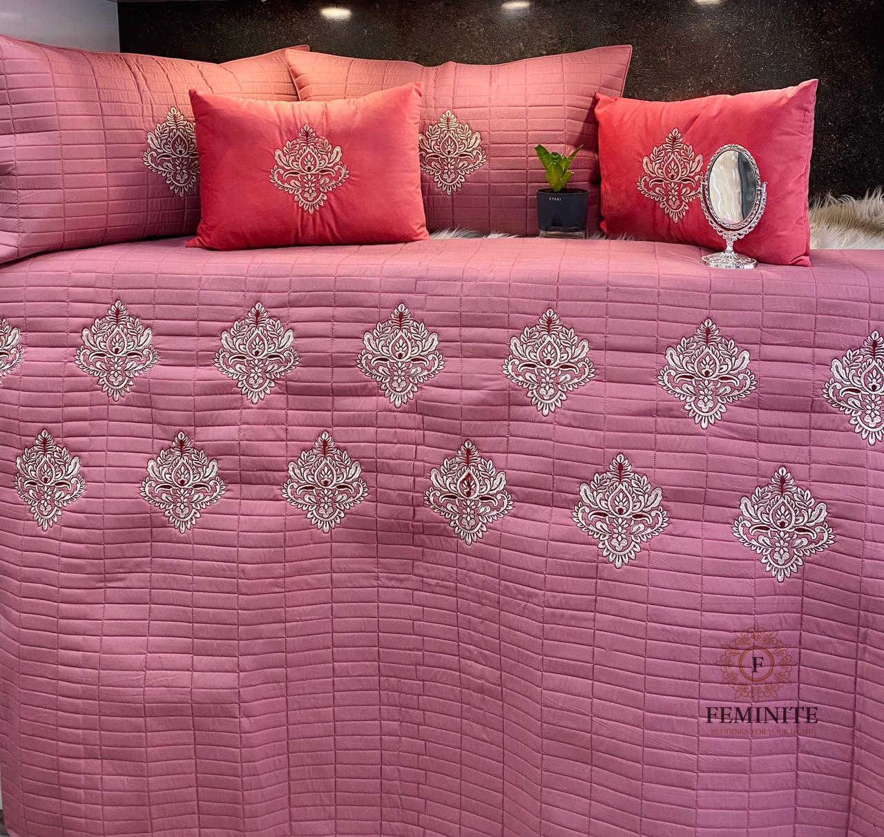 Keara Bedcover - 100% Cotton, 90x100 Inches, Multicolor Pattern | Includes 2 Matching Pillow Covers, Soft & Breathable, Machine Washable