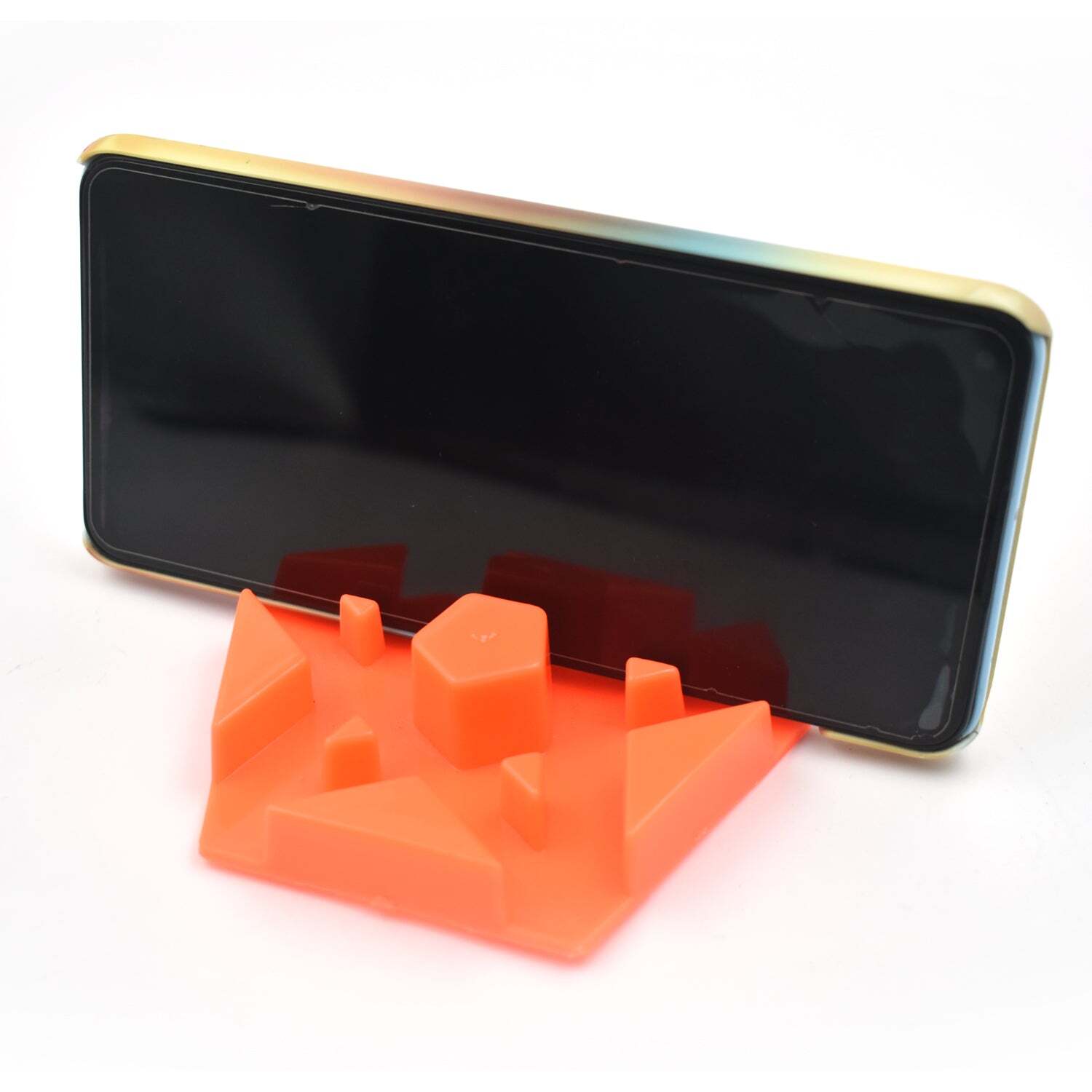 Hexagonal Shape Mobile Holder Multi Angle Adjustable Fold (4704) - Plastic Body, Assorted Colors | Pack Of 10, Versatile Multi-angle Support, Foldable Design