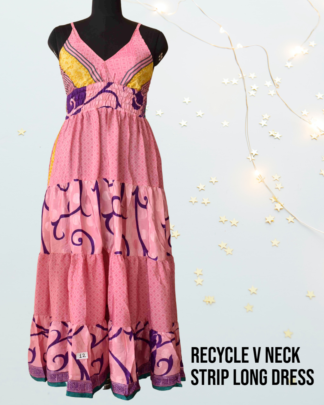 Women Silk Dress - Recycle Silk, Size S To 4xl, Multicolor | V Neck, Sleeveless Design For All Seasons: Rainy, Spring, Summer, Winter