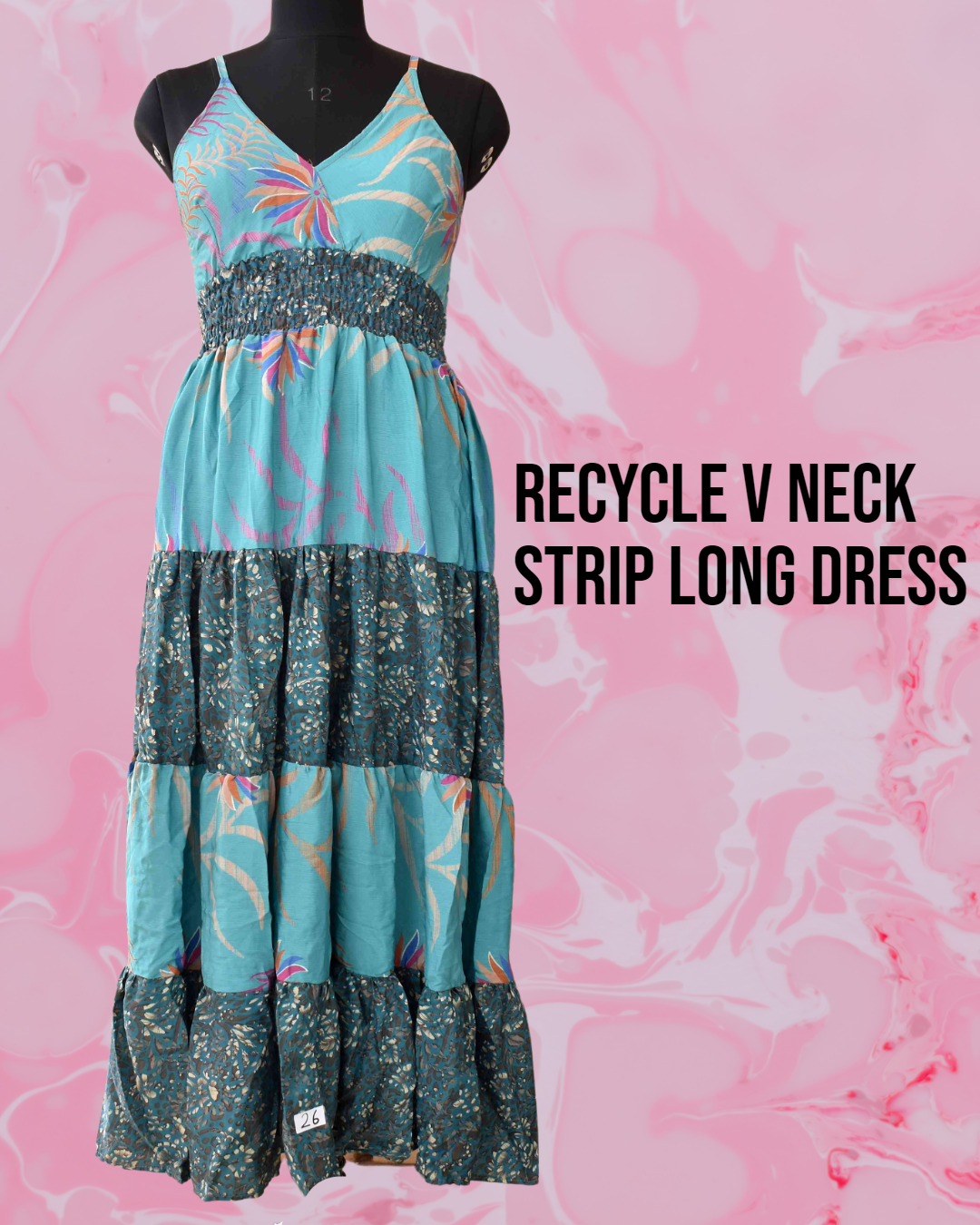 Women Silk Dress - Recycle Silk, Size S To 4xl, Multicolor | V Neck, Sleeveless Design For All Seasons: Rainy, Spring, Summer, Winter