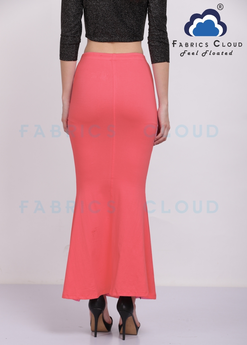 Saree Petticoat - Spandex-92% & Polyester-8% | Corel Red, Breathable, Quick Dry, Plus Size, Soft Elastic Waist Band With Drawstring, 4 Way Stretchable