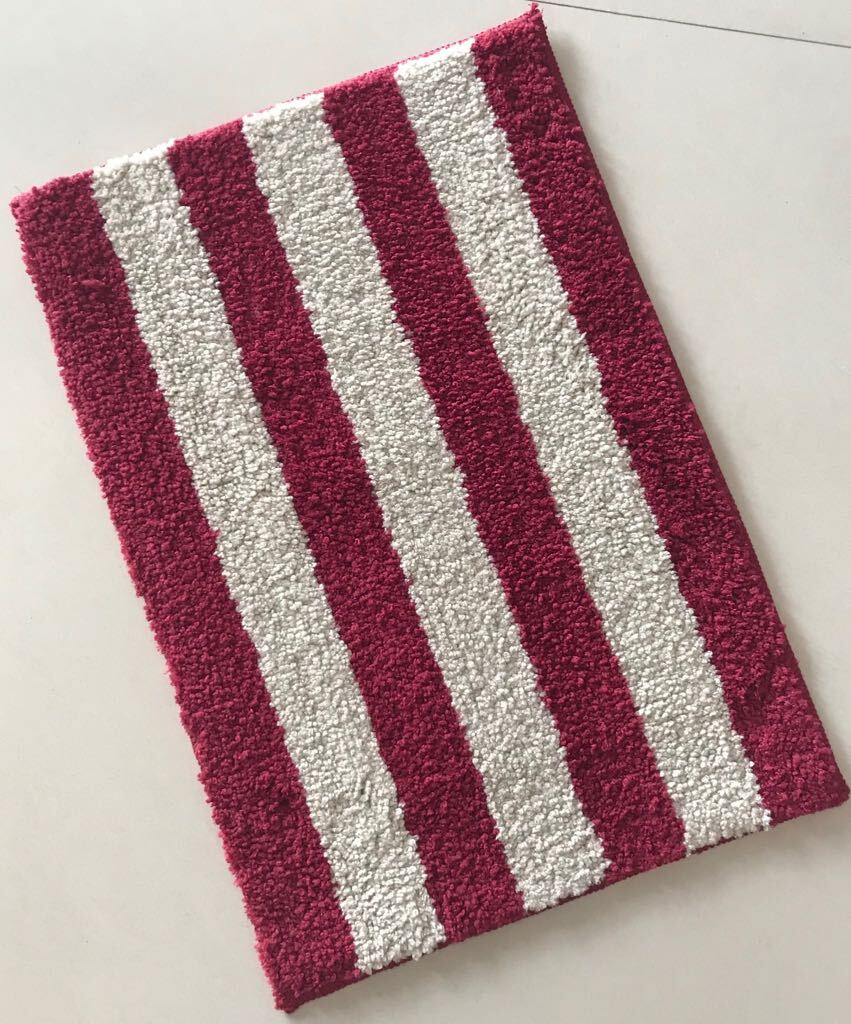 Stripe Pattern Bath Mat - Cotton Fabric, Various Sizes Available, Black And White Printed Stripes, Non-slip Rectangle Design For Secure Bathroom Use