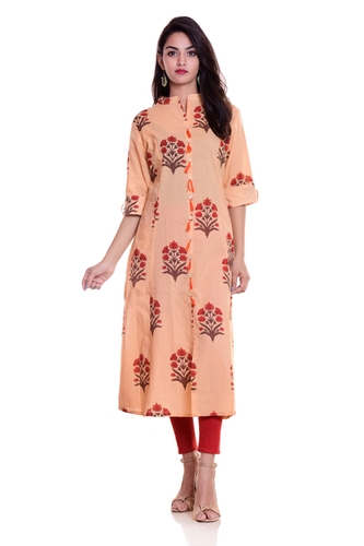 इमेज के रूप में दिखाएं प्रिंटेड कॉटन कुर्ती ट्राउज़र सेट