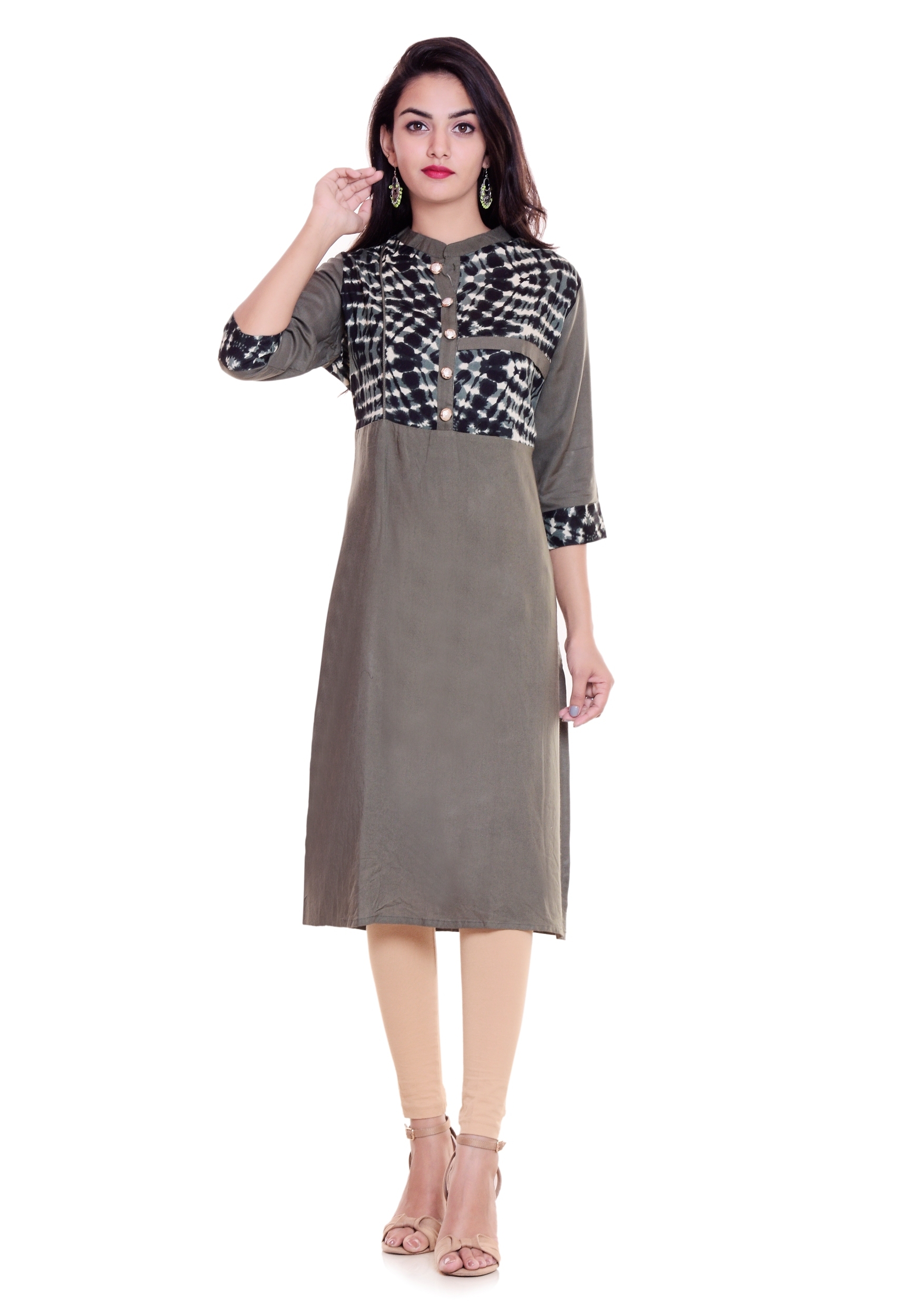 Show As Images Printed Cotton Kurti Trouser Set
