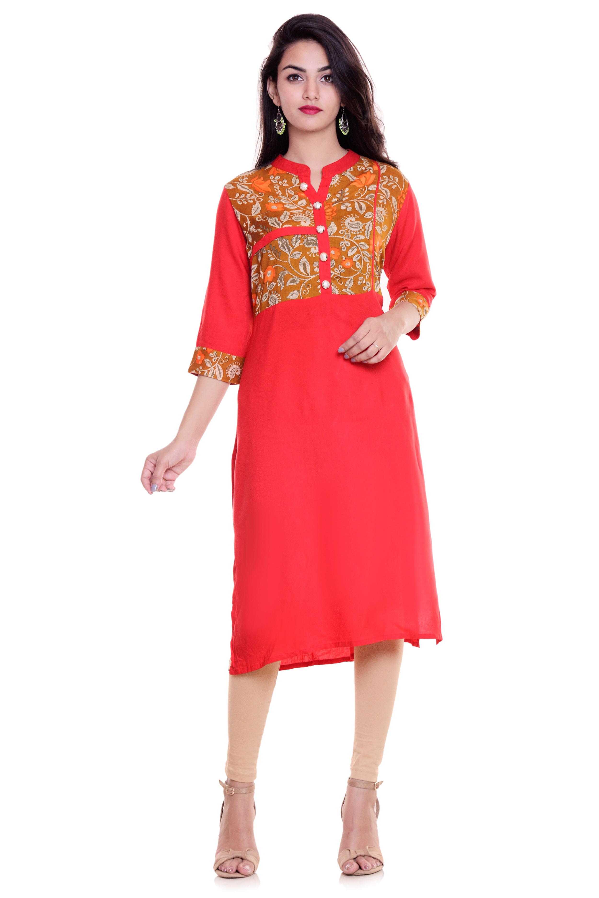 Show As Images Printed Cotton Kurti Trouser Set