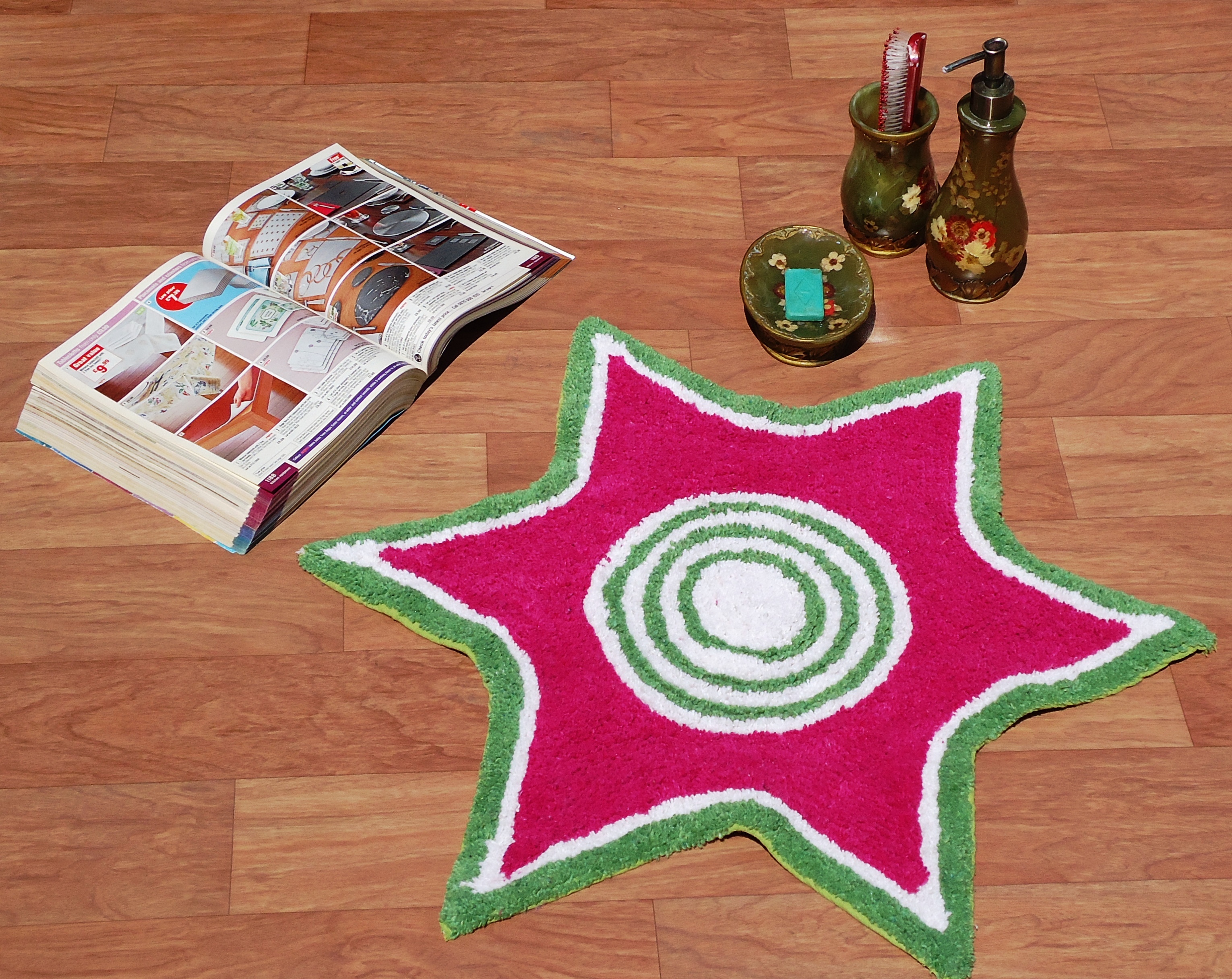 Multicolor Kids Heart Shape Bath Mats