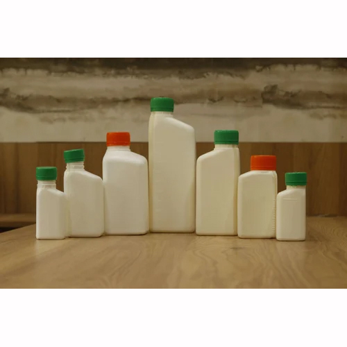 White View Strip Plastic Square Bottle