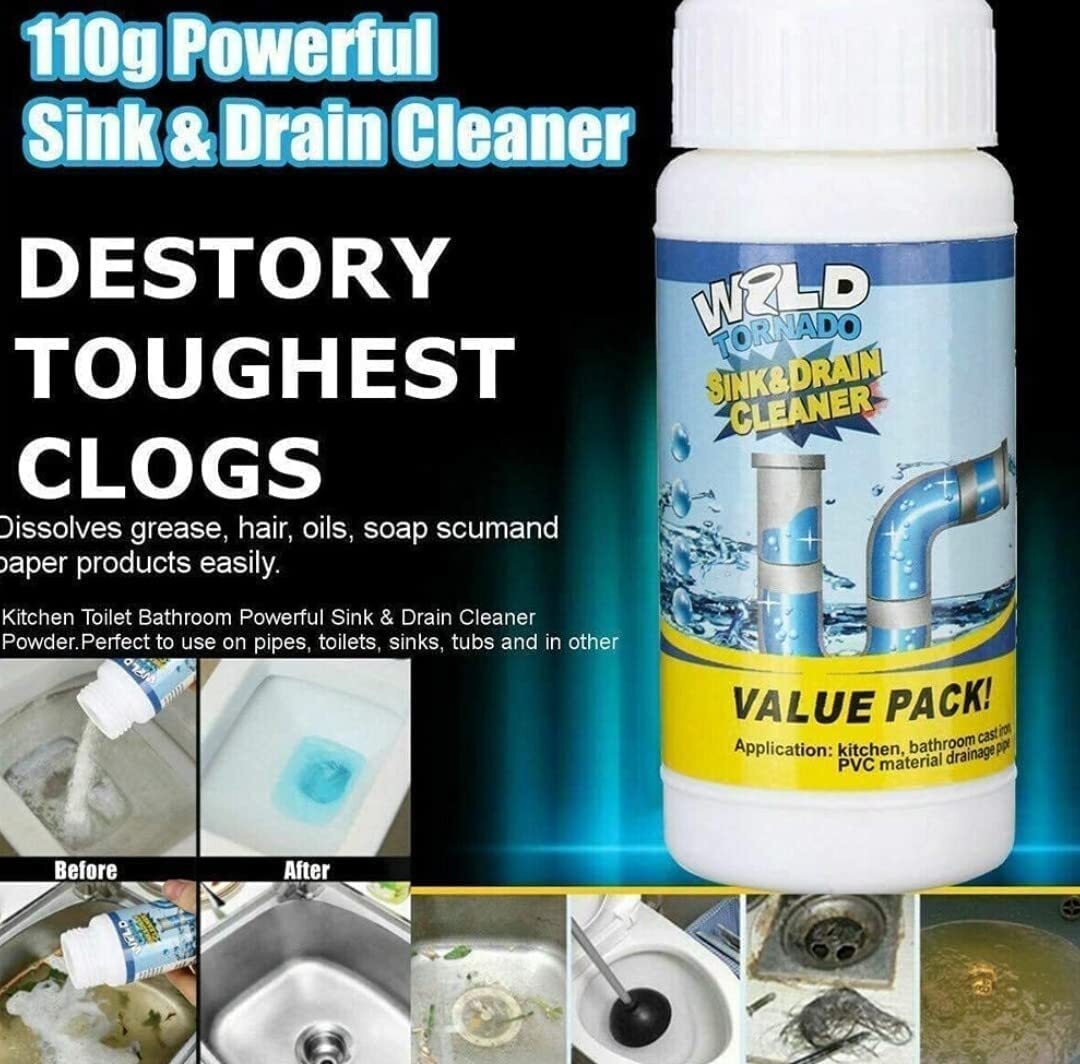 Drain Blockage Sink Cleaner Powder Drain Cleaner And Clog Block Remover Automatic Toilet Blockage Cleaner Unclogs And Pack Of 1