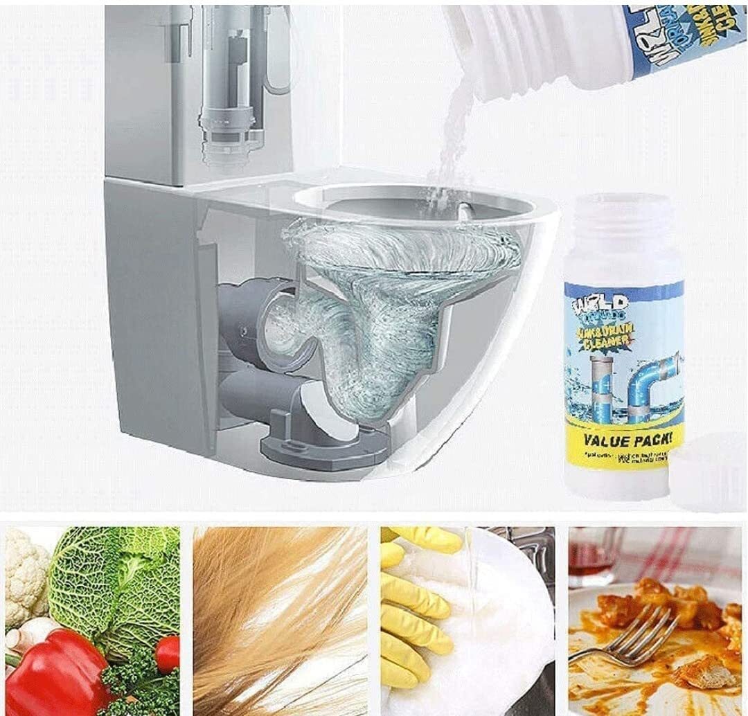 Drain Blockage Sink Cleaner Powder Drain Cleaner And Clog Block Remover Automatic Toilet Blockage Cleaner Unclogs And Pack Of 1