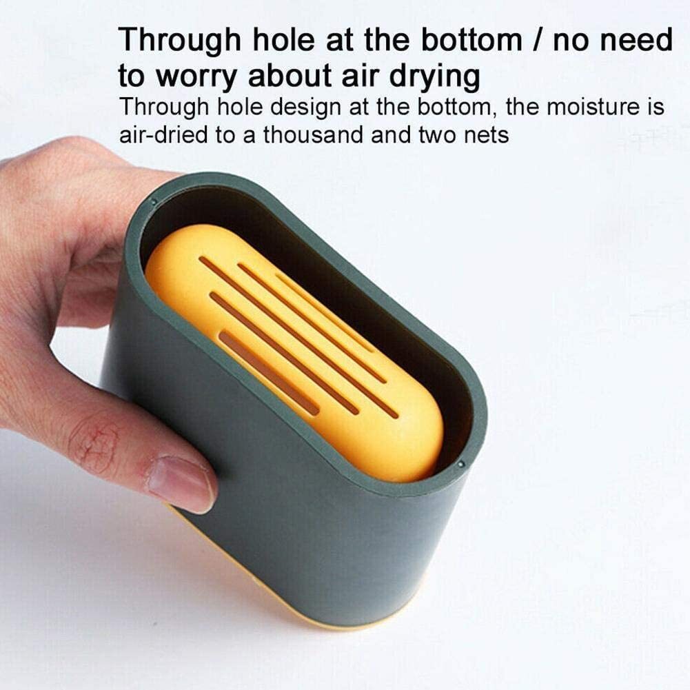 Silicone Toilet Brush - 14.5 X 4.5 X 4.5 Inches , Soft Silicone Bristles With Non-slip Long Handle And Hard Plastic Holder, Multicolor Design