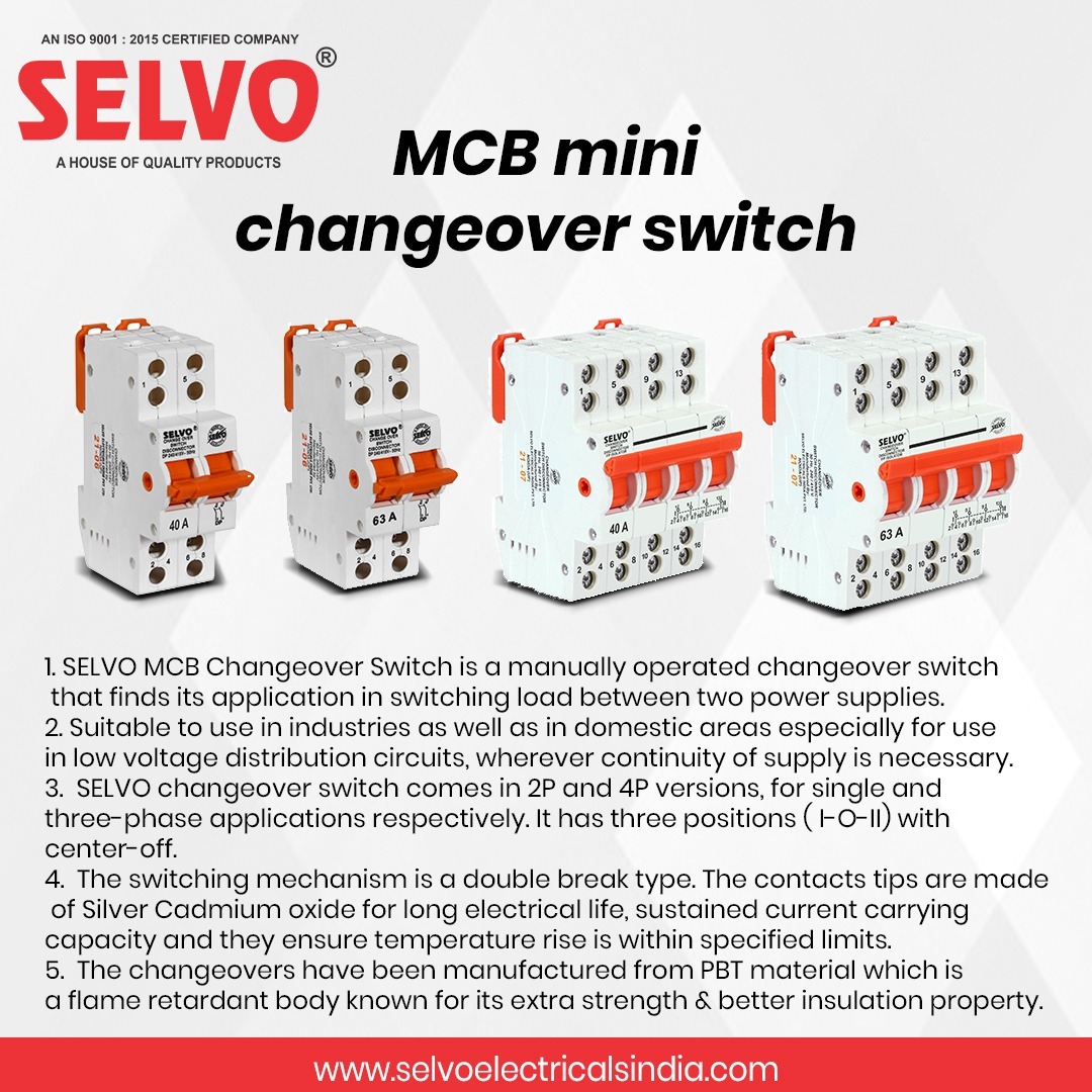 White Four Pole Disconnector Switches With Mcb Change Over