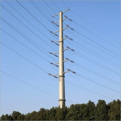 11 M Steel Tubular Pole - Color: Silver