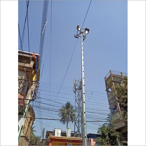 सिल्वर 10 माउंट गैल्वेनाइज्ड आयरन ऑक्टागोनल लाइटनिंग पोल