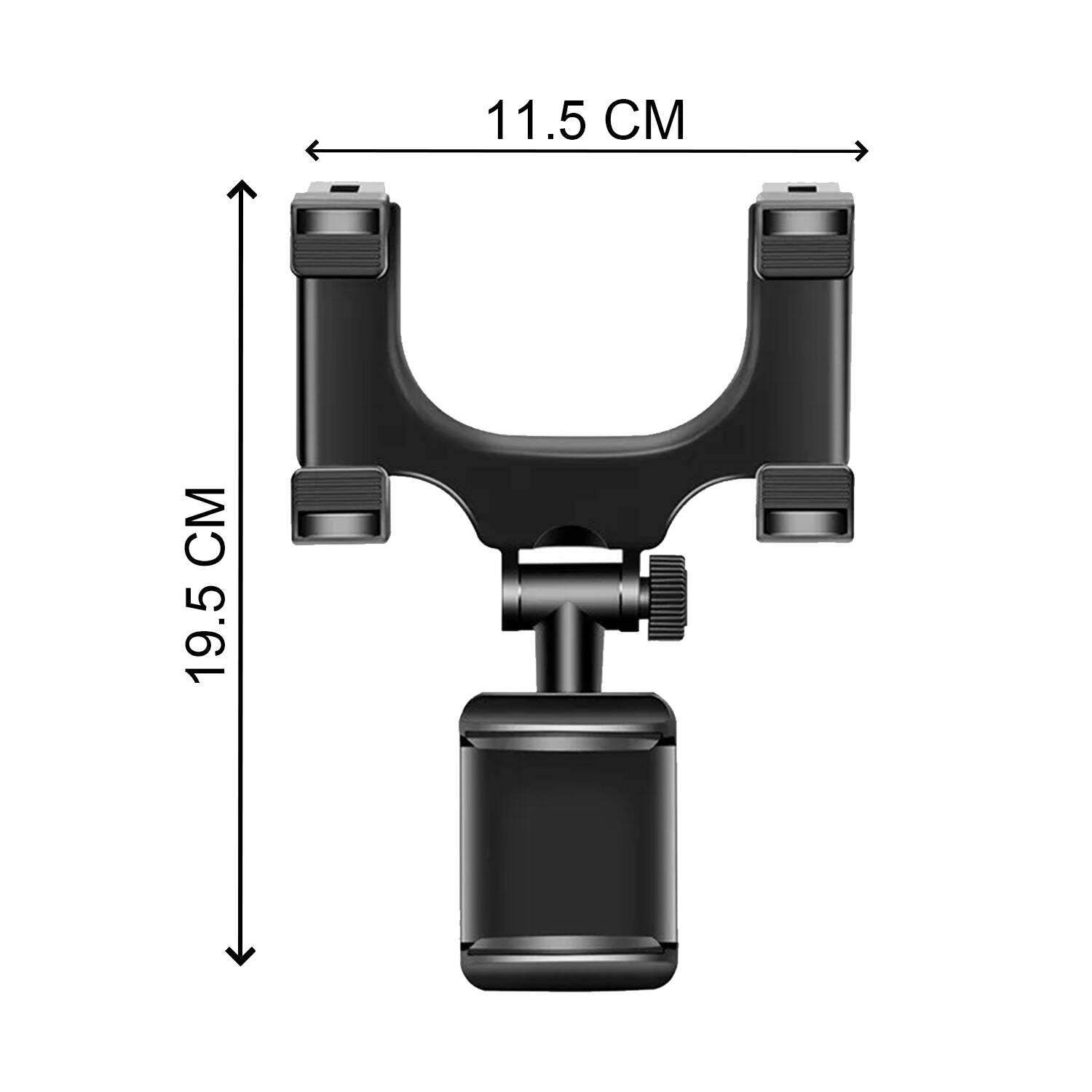 Rear View Mobile Holder Universal Vehicle Rear View Mirror Mobile Phone Mount Stand (6279) - Plastic Material, Black Color | Complete Convenience For Hands-free Navigation