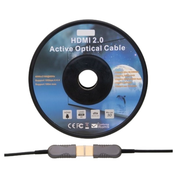 Hdmi 2.0 Active Optical Cable 4k-8k 100mtr - Color: Black