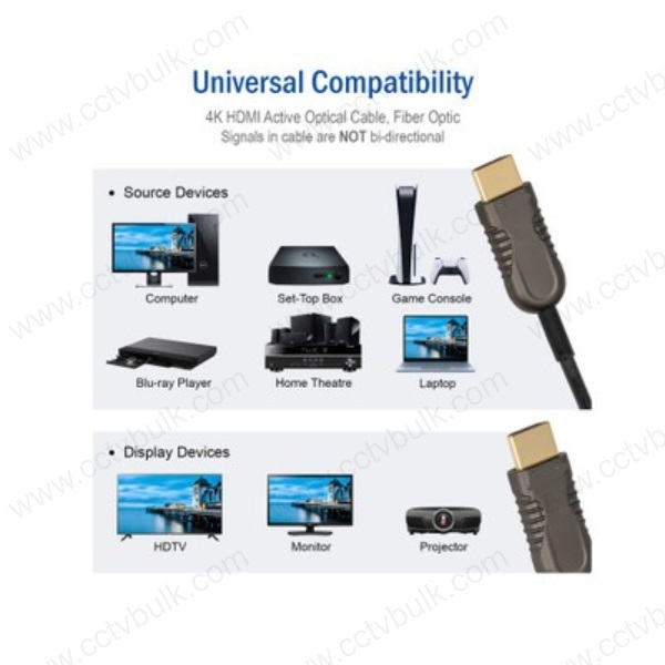 Hdmi 2.0 Active Optical Cable 4k-8k 100mtr - Color: Black