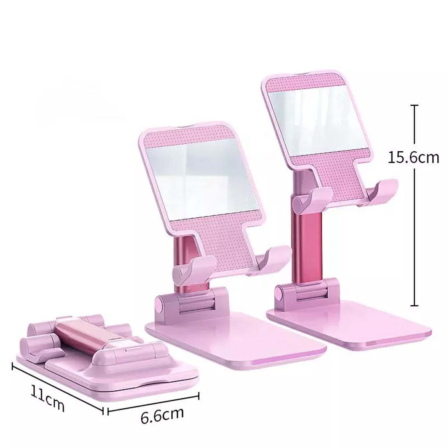 Desktop Cell Phone Stand Phone Holder With Mirror Full 3 Way Adjustable Phone Stand Body Material: Plastic