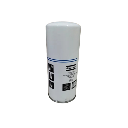 Atlas Copco Oil Filters - Mild Steel, White Color | Designed for Efficient Filtration, Suitable for Industrial Compressors