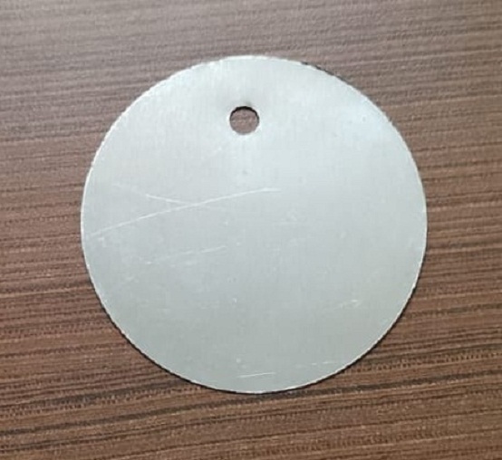 Aluminium Tag Rounded - Diameter 30mm To 120mm, Thickness 1 To 5mm, Custom Hole Size | Custom Color, Design Printing Available, Round Shape