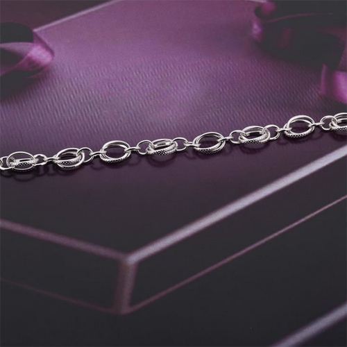 Modern Hand Made Link Chain Silver Bracelet