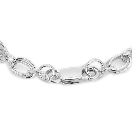 Modern Hand Made Link Chain Silver Bracelet