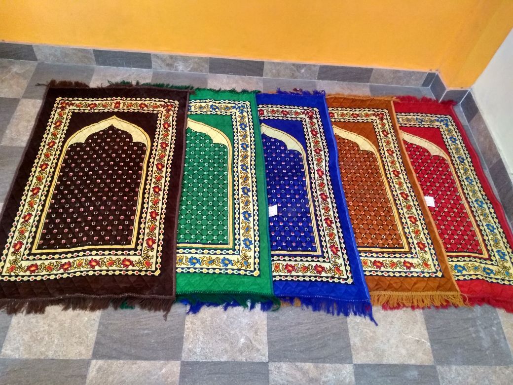Mix Colour Janamaz Mat - 100% Cotton Various Sizes Available Multicolor Design Washable For Easy Care | Perfect For Home Use