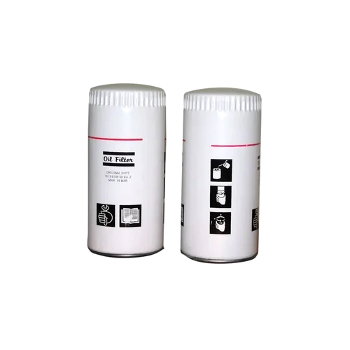 Oil Filter - Mild Steel, Standard Size, Silver Color | Efficient Contaminant Removal For Screw Air Compressors