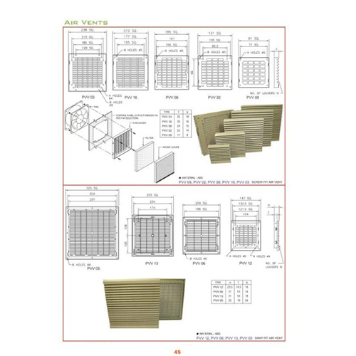 Air Vent - Plastic Material, Various Sizes | Efficient Air Circulation, Dust and Insect Prevention, Durable Design for All Settings