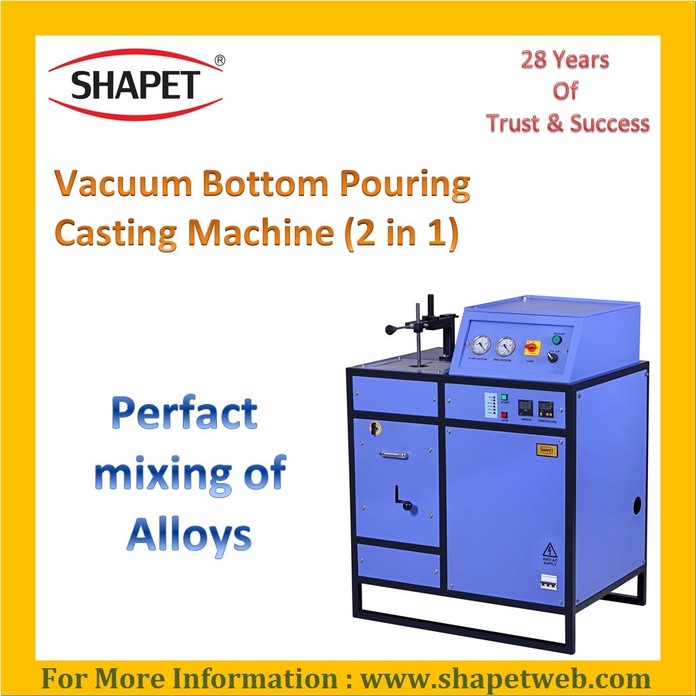 2kg Gold Vacuum Bottom Pouring Casting Machine - Three Phase - Accuracy: 100 %