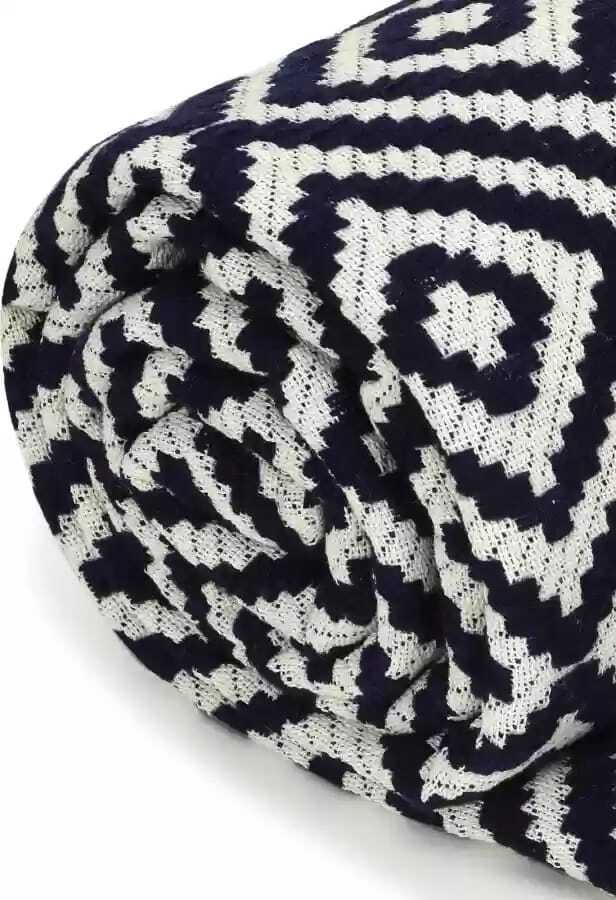 Keara Green Throw - 100% Cotton, Subtle Green Color With Printed Pattern | Washable For Easy Care And Stylish Comfort
