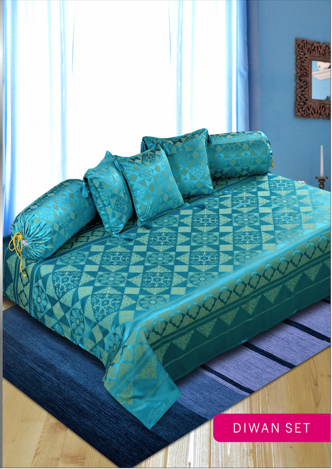 Red Single Bed Diwan Set