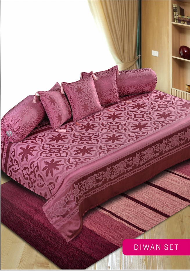 Red Single Bed Diwan Set