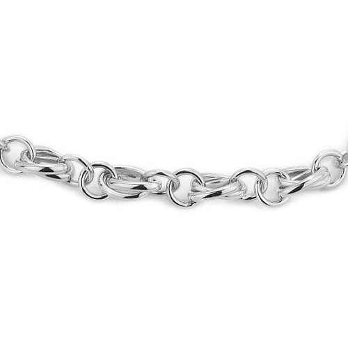 Modern Hand Made Fancy Link Chain Silver Bracelet