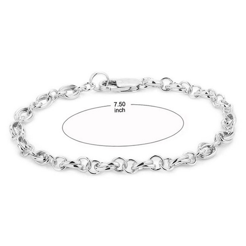 Modern Hand Made Fancy Link Chain Silver Bracelet