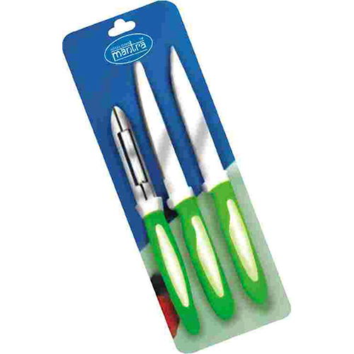 Green/silver Stainless Steel 2 Knife And Peeler Set