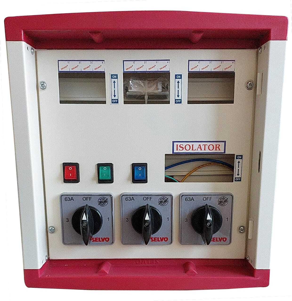 White Selvo 4 Ways Tpn Phase Selector Distribution Board