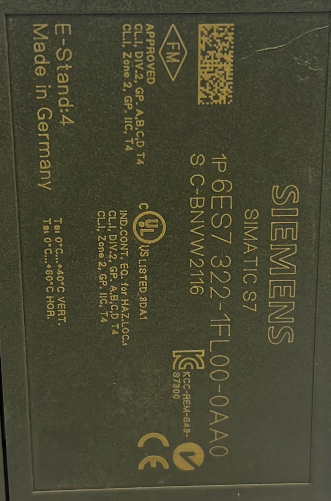 Siemens Module 6es7322-1fl00-0aa0