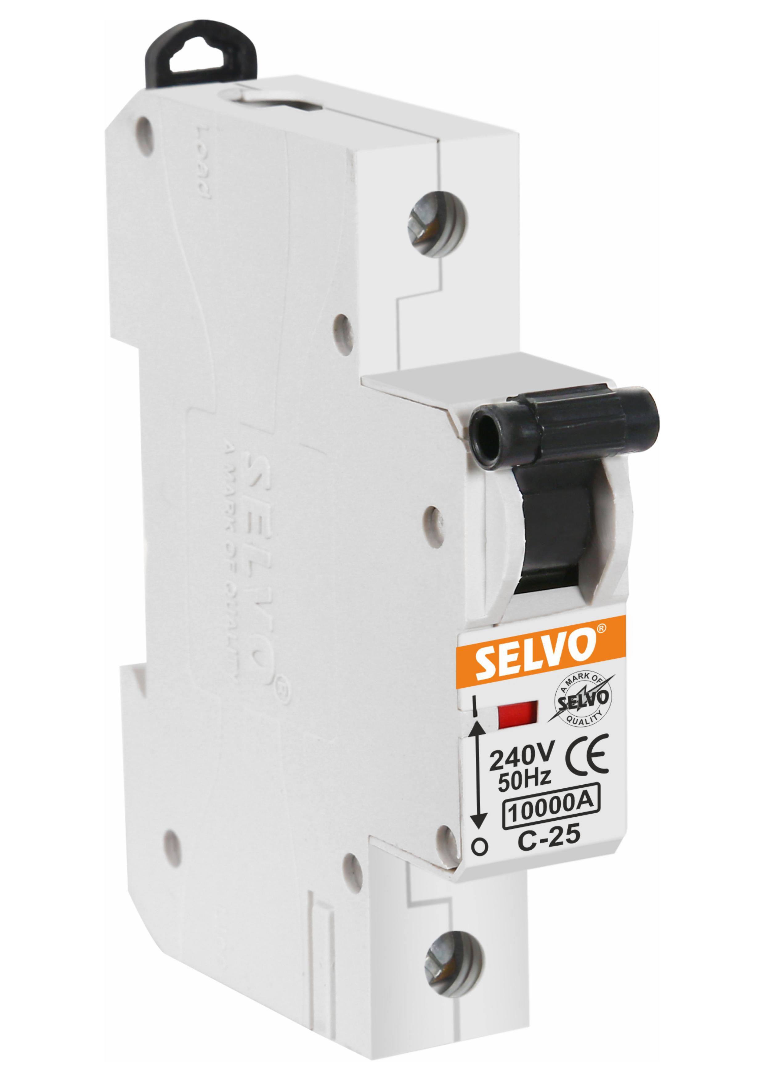 Selvo C-20a Single Pole Mcb - 7 X 2 X 9 Cm | 20 Ampere, 240 Volt, White Color, 0.1 Kg Weight