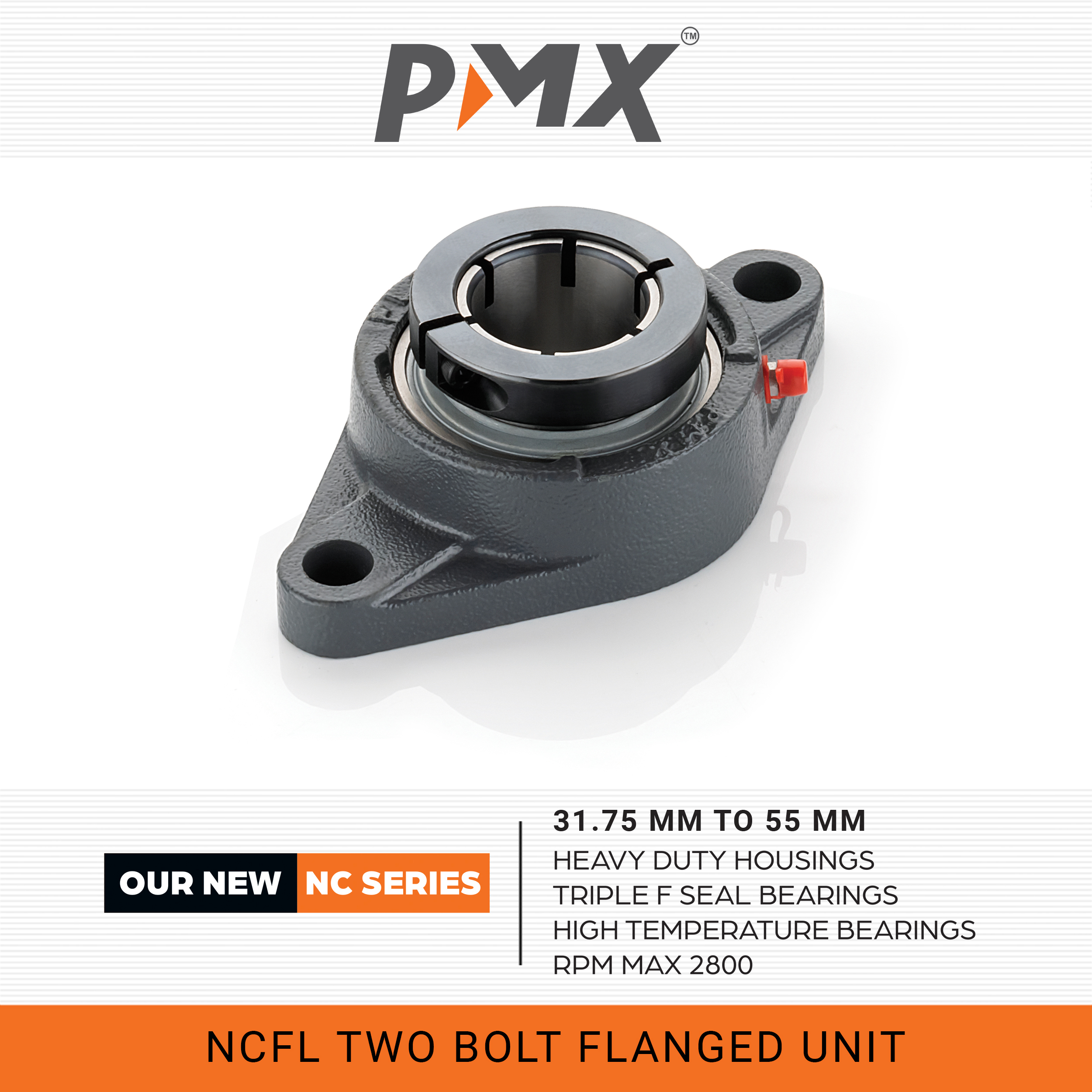 Ncfl Two Bolt Flanged Unit Bore Size: 31.75mm To 55mm