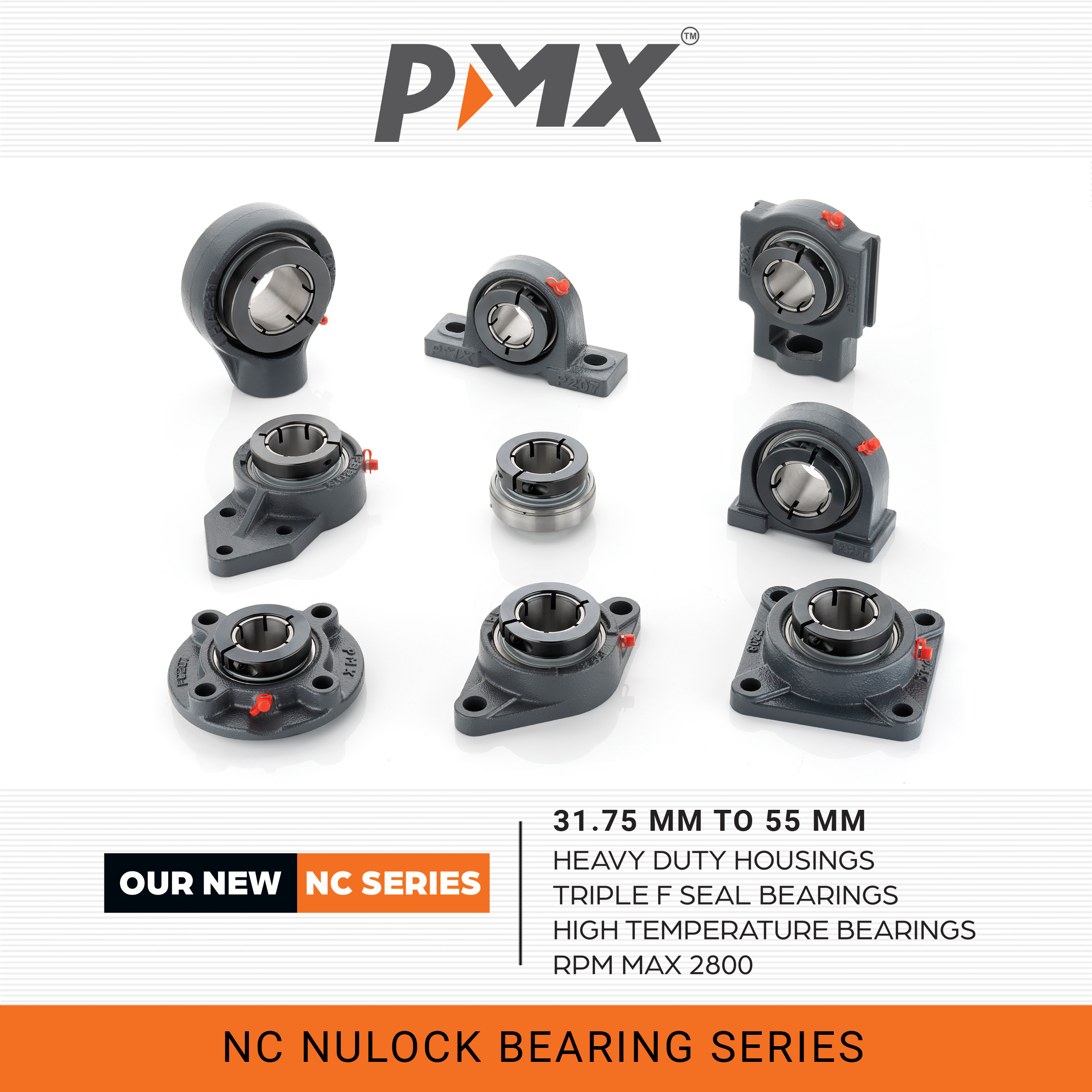 Ncfb Three-bolt Flanged Bracket Unit Bore Size: 40mm