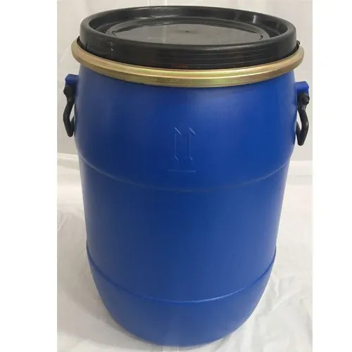 Blue & Black Hdpe Open Top Drum With 50 Liters Capacity