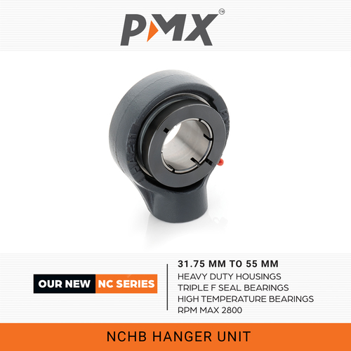 NCHB Pillow Block Bearing - Chrome Steel, 207 mm Size, Grey Color | Pillow Back Bearings, Bore Size 31.75mm to 55mm, Limiting Speed 1400 to 2800 RPM, Grease Lubrication, F Seal Type