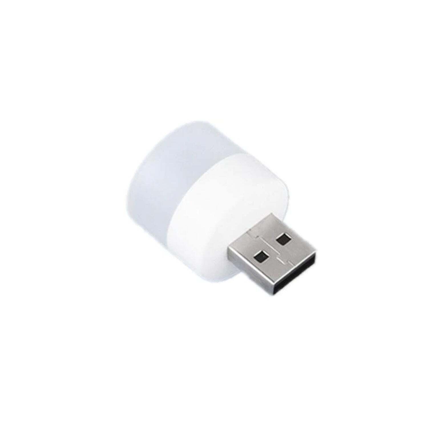 Usb Led Lamp Night Light Plug In Small Led Nightlight Mini Portable For Pc And Laptop (6293) - Plastic Body, Compact Size, White Color | Usb Powered, Ideal For Travel And Home Use