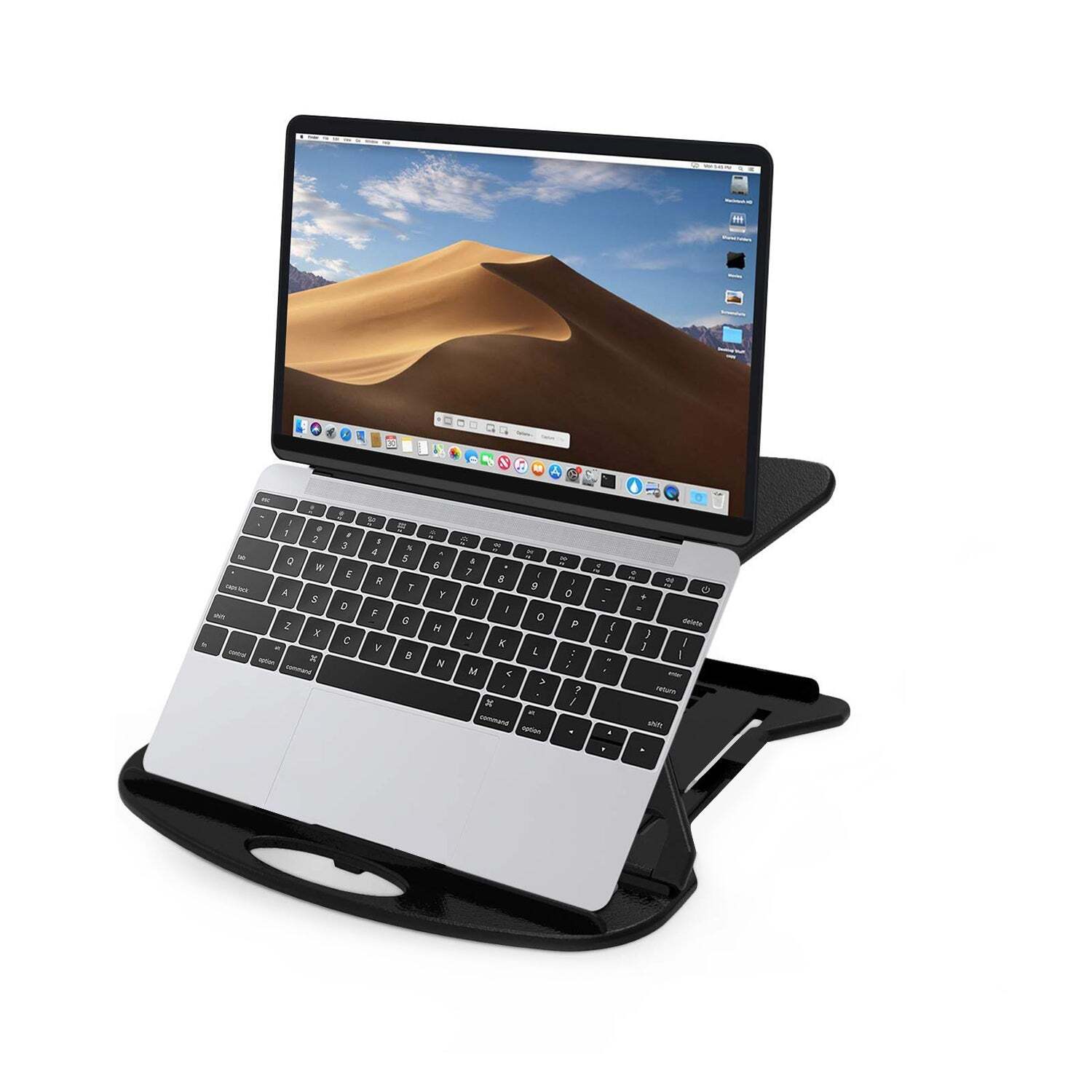 Laptop Stand With Adjustment Levels For Laptops (6164) - Black Color, Adjustable Height Levels For Ergonomic Comfort, Lightweight Design