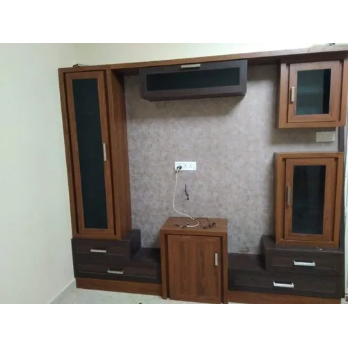 ब्राउन डिज़ाइनर मॉड्यूलर टीवी यूनिट