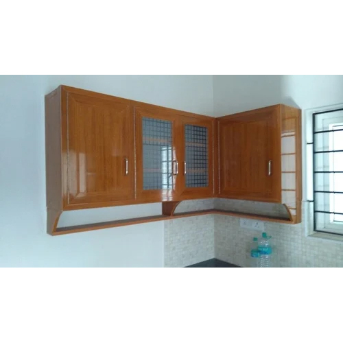 L Shaped Modular Kitchen - Brown Finish, Modern Design | Versatile Configuration, Ergonomic Workspace, Ample Storage Solutions, Customizable Layout