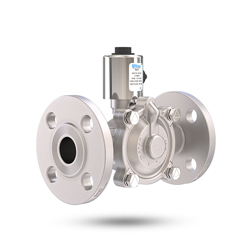 Pilot Operated Diaphragm Valve - Stainless Steel, 1/2 Inch Socket, Silver Red | Medium Pressure, Two-way, Manual Override, 24ac/110ac/230ac/12dc/24dc Options, Corrosion Resistant