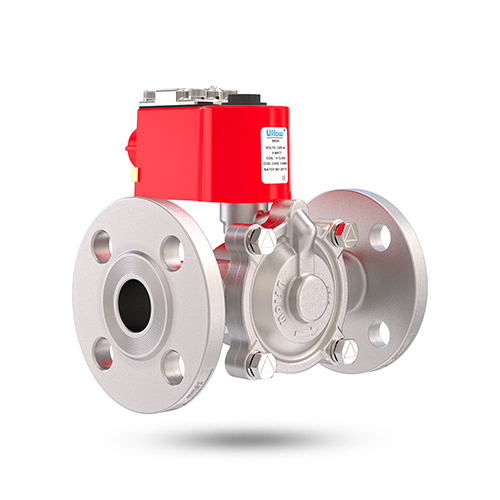 Pilot Operated Diaphragm Valve - Stainless Steel, 1/2 Inch Socket, Silver Red | Medium Pressure, Two-way, Manual Override, 24ac/110ac/230ac/12dc/24dc Options, Corrosion Resistant