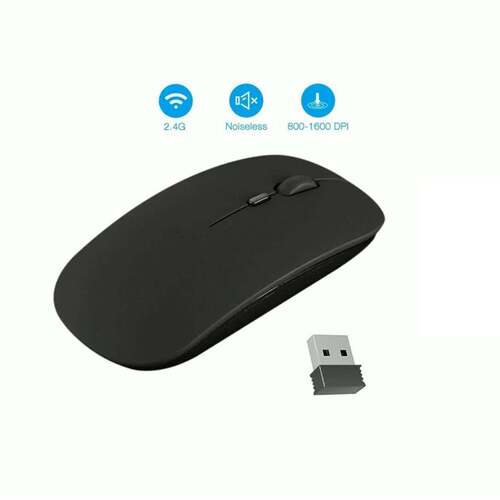 WIRELESS MOUSE FOR LAPTOP/PC/MAC/IPAD PRO/COMPUTER (6077) - Plastic Body, Black Color | Wireless Connectivity for Seamless Use with Multiple Devices